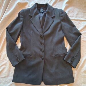 Linda Allard Ellen Tracy Wool Single Breasted Blazer Women's Size 6 Gray
